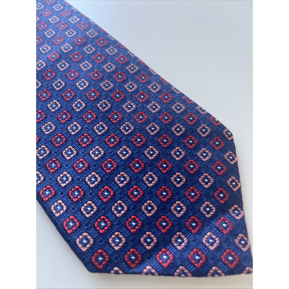 Brooks Brothers Makers Merchants Made Neck Tie Blue Geometric 59" X 3 1/2"